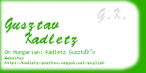 gusztav kadletz business card